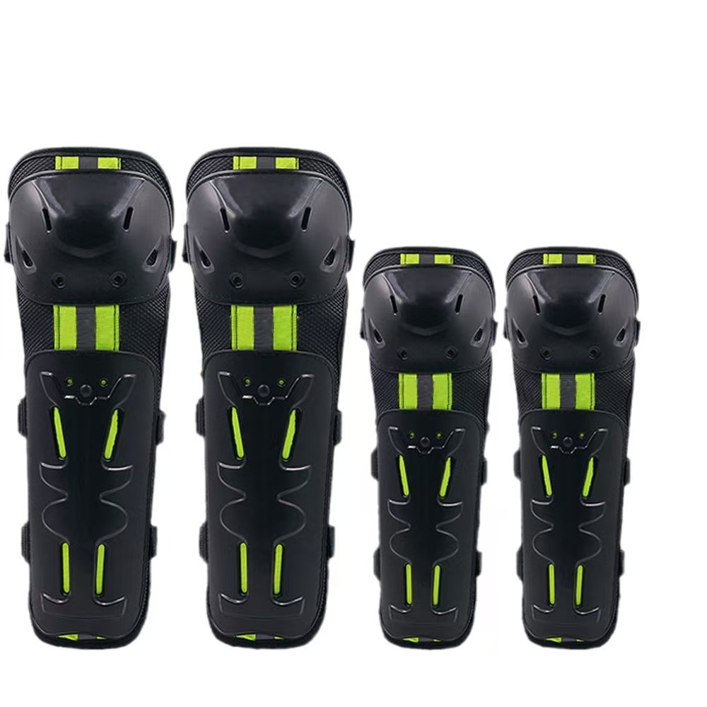 Sports Equipment United - Green Red Motorcycle Knee Pads and