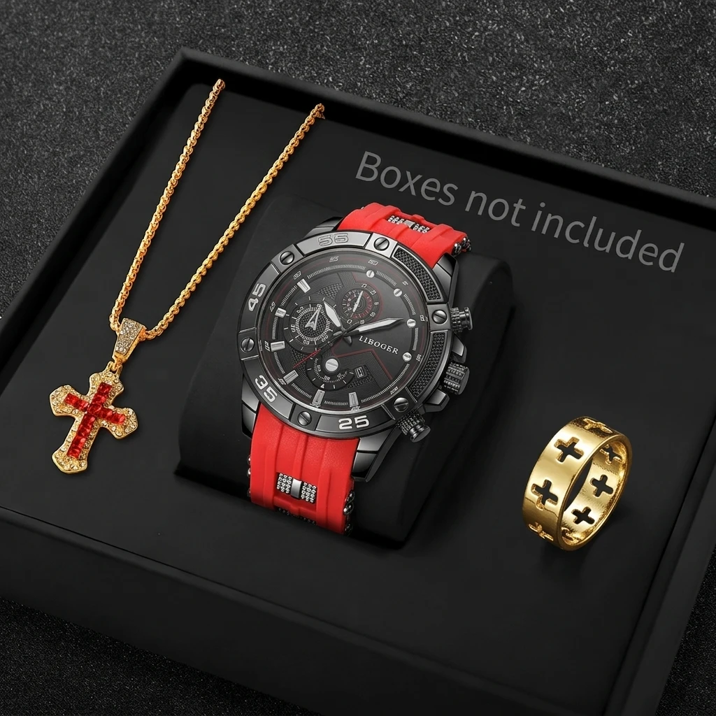 Sports Equipment Cabinet - 3PCS Fashion Male Sports Watch Cross