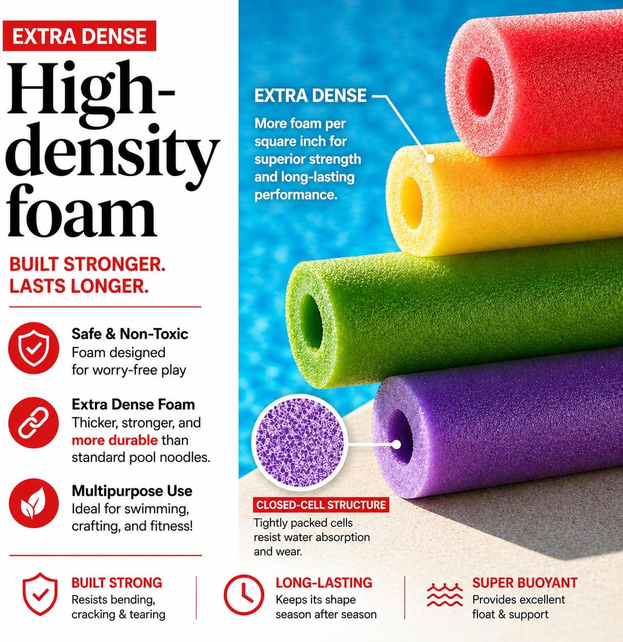 40 Pack Pool Noodles Foam - 4  - Foam Pool Noodle ulasan dan harga