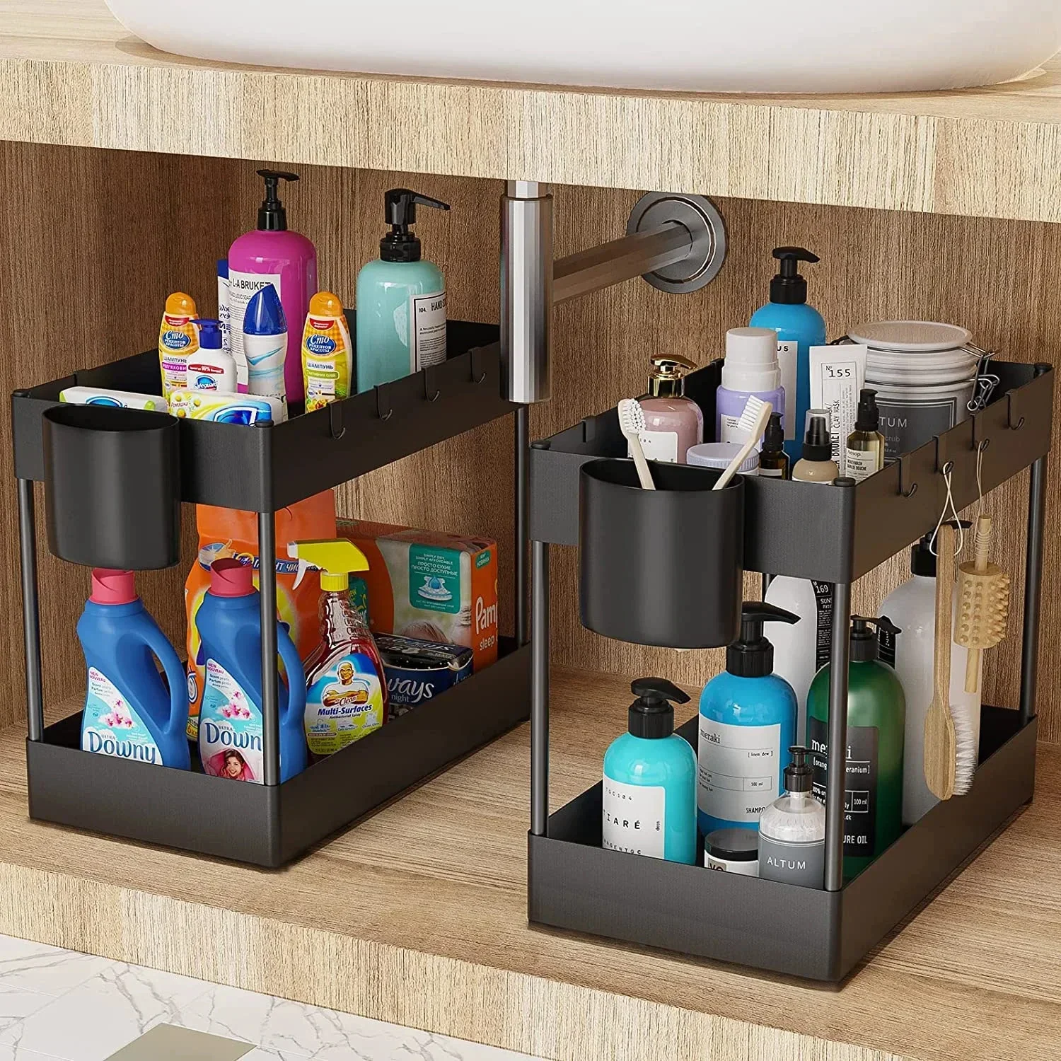 2 Tier Under Sink Sliding Stor - Sports Equipment Cabinet ulasan dan harga