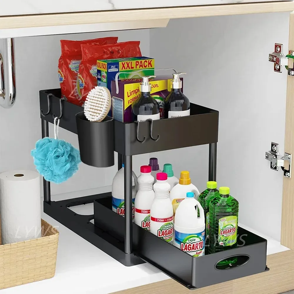 2 Tier Under Sink Sliding Stor - Sports Equipment Cabinet ulasan dan harga